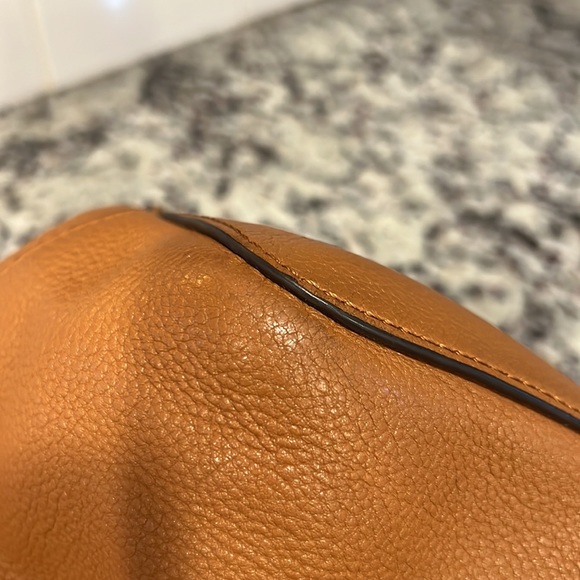 Tory Burch Thea handbag purse bark pebbled leather - Picture 5 of 5